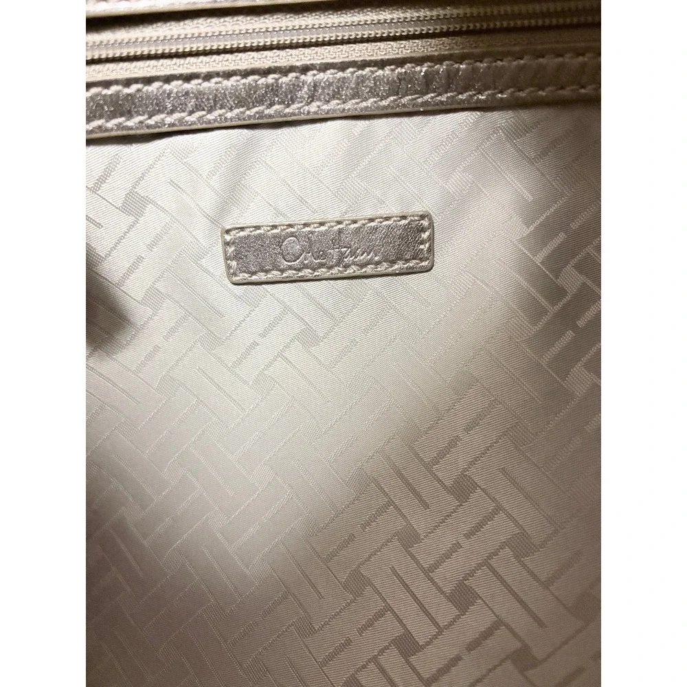 Cole Haan Avery Large Metallic Pewter Hobo Shoulder Bag Y2K Buckle Slouchy